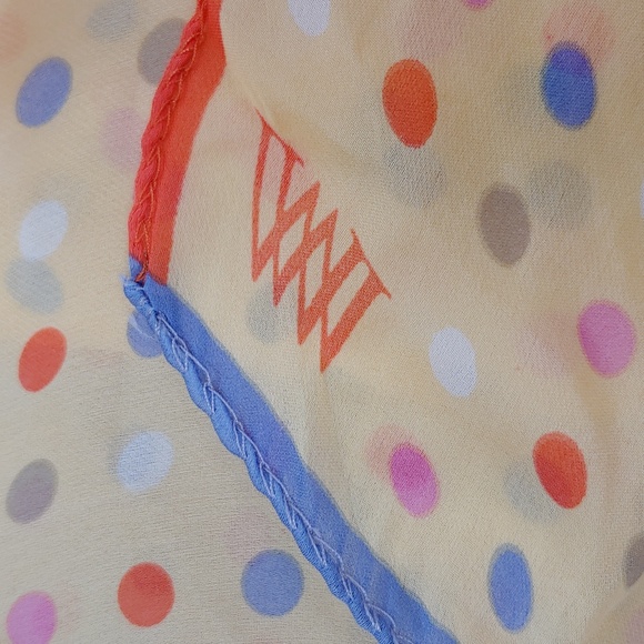 Worth 100% Silk Multi Color Polk a Dot Scarf - Picture 10 of 11